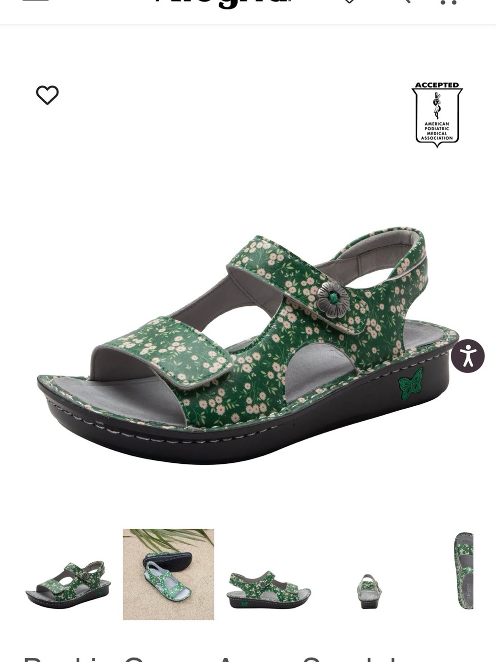 Alegria Green Floral Women’s Sandals Euro 38; US 8 - Picture 6 of 6